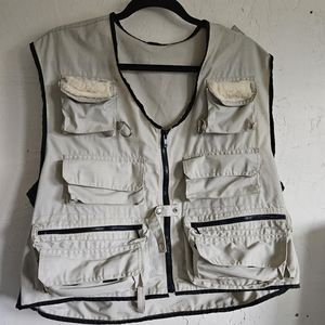 Vintage Frostline Kit Fly Fishing Vest Men's Large Khaki
